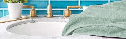 GLAMBURG Premium Cotton 4 Pack Bath Towel Set - 100% Pure Cotton - 4 Bath Towels 27x54 - Ideal for Everyday use - Ultra Soft & Highly Absorbent - Sea Green