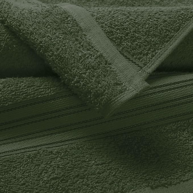BOUTIQUO Ultra Soft Cotton 6 -Piece Hand Towel Set 16x24 Inch, Ideal for use in Bathroom, Kitchen, Gym, Spa & General Cleaning, Compact & Lightweight Multi Purpose Hand Towels - Olive Green
