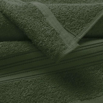 BOUTIQUO Ultra Soft Cotton 6 -Piece Hand Towel Set 16x24 Inch, Ideal for use in Bathroom, Kitchen, Gym, Spa & General Cleaning, Compact & Lightweight Multi Purpose Hand Towels - Olive Green