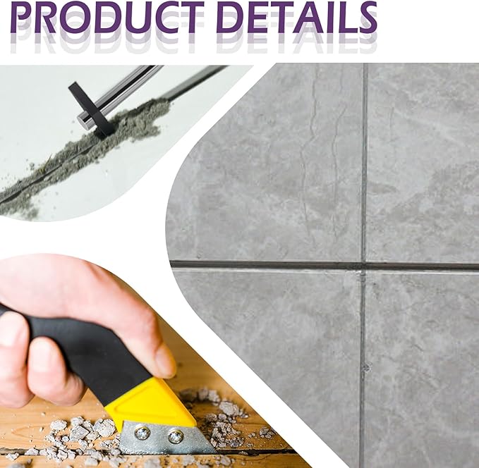 Swpeet 7Pcs Grout Removal Tool and Tile Grout Saw Angled Grout Saw with 3 Pieces Extra Blades Replacement and Wrench Assortment Kit, Caulking Removal Tool Grout Cleaner Scraper Remove