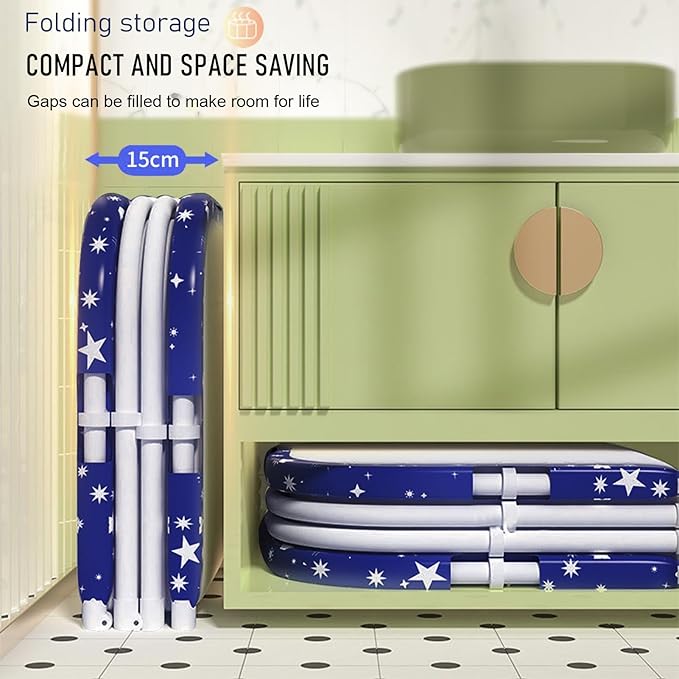 Portable Bathtub, 47 in Freestanding Soaking Bath Tub for Adults, Portable Bathtub for Shower Stall, Separate Family Bathroom SPA Tub, Family Adult Foldable Bathtubs for Hot Bath Ice Bath