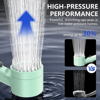 Filtered Shower Head with Handheld, High Pressure Water Flow and Multiple Spray Modes Shower Head with Filter, Power Wash for Hard Water, Showerhead with ON/OFF Switch for Pets Bath (Green)