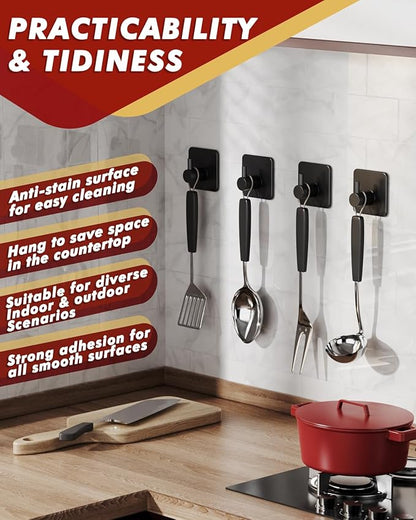 Auxmir Adhesive Hooks Heavy Duty 30lb(Max) Wall Hooks, 5 Pack Self Adhesive Damage Free Towel Rack, Stainless Steel for Coat Robe, Waterproof Oilproof Rustproof for Bathroom Shower Kitchen Office