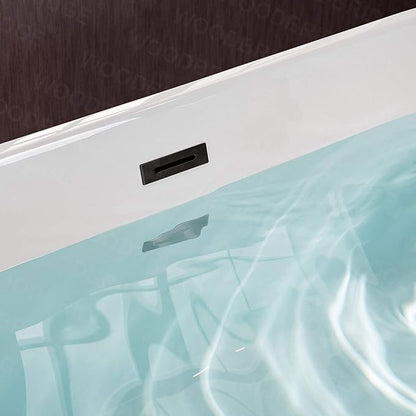 WOODBRIDGE BTA1514-MB-Drain &O+ Pillow Bathtub, Black