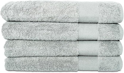Hencely Premium Bath Towel Set of 4-28x58 Inches - High Absorbency, Quick Drying - 100% Soft Turkish Cotton Towels - Ideal for Home, Bathroom, Hotel, Spa, and Gym - Light Green