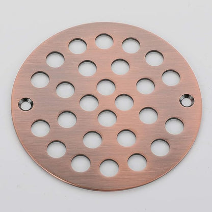4-Inch Screw-in Shower Strainer Drain Cover Replacement Floor Strainer (Antique Copper)