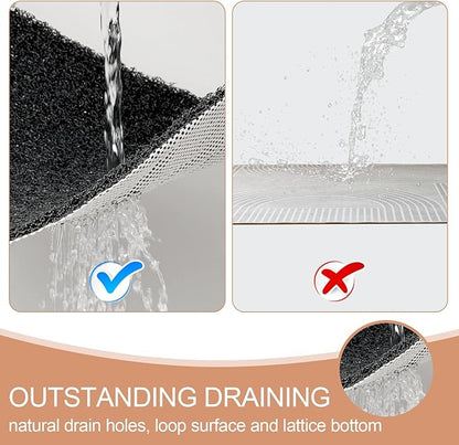 Joyhalo Shower Mats for Showers Anti Slip for Elderly, 32'' x 24'' Non Slip Bath Mat for Inside Shower, Bath Tub Mats for Bathroom Non Slip for Shower, PVC Loofah Bathroom Mats, Black