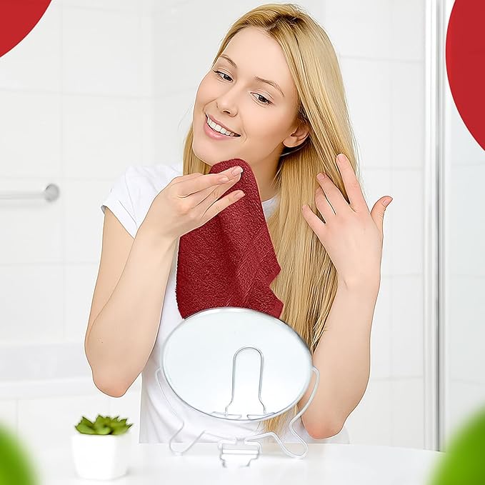 RIVERSIDE 12 Pack Premium 100% Cotton Face Washcloths, 550 GSM, 12 x 12 Inches, Soft, Absorbent Towels for Body & Shower, Bathroom Wash Clothes, Durable Face Towels Set for Spa, Gym, Red