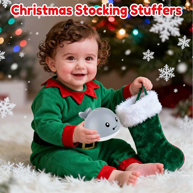 Bath Toys for Kids Ages 1-3 - Toddler Christmas Stocking Stuffers, 1 2 3 Year Old Boys Girls Gifts Whale Bath Toy Sprinkler, Light Up Baby Bath Toys, Bathtub Pool Water Infant Toy 6-12-18 Months