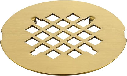 4-1/4 inches Snap-On Round Shower Drain Cover, Stainless Steel (Brushed Gold)