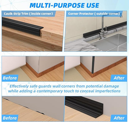 10FT Flexible Wall Corner Protector Moulding Trim, Peel and Stick Inside & Outside Wall Corner Guards Edge Protector,Self Adhesive Molding Trim Strip for Edge Ceiling