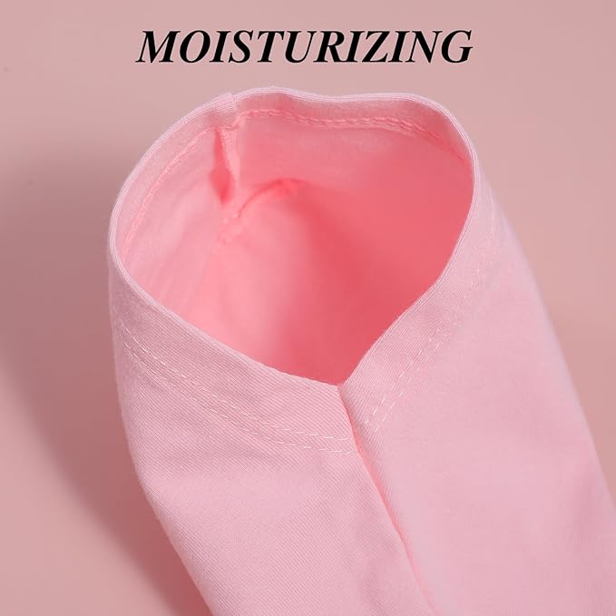 3 Pairs Foot Moisturiser Socks Overnight, Spa Cotton Socks for Foot Cream, Lotion Sock for Moisturising for Dry Feet Care, Moisturising Sock for Cracked Heel Repair Women Men (Pink)