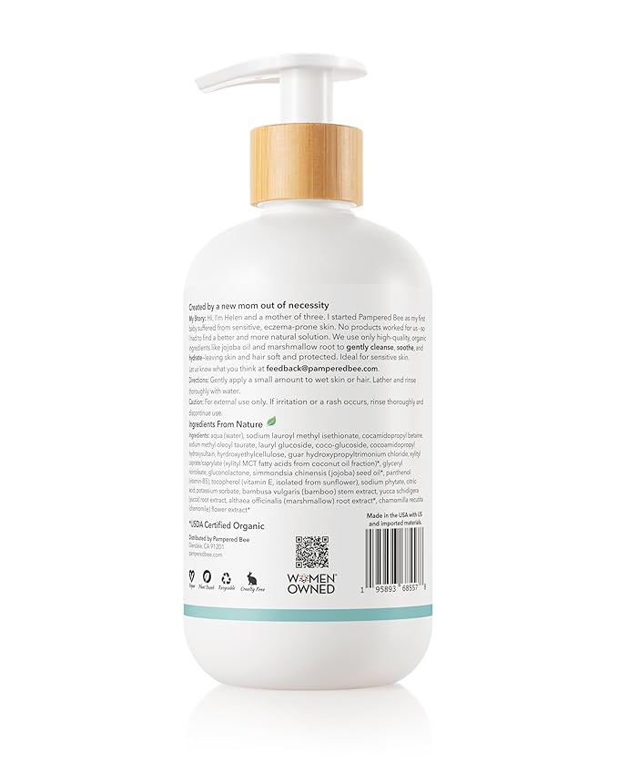 Shampoo & Body Wash + Conditioner Combo Set (Unscented) All Natural Formula for Newborns, Toddlers and Kids, 12 fl oz Each 12 Fl oz Each