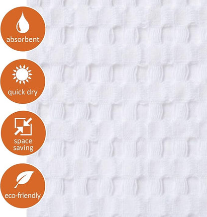 GILDEN TREE Bathroom Mat Absorbent Cotton Quick Dry for Shower, Bath & Bathtub Washable Thin, Modern Style (White)