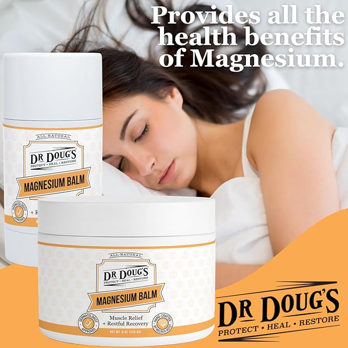 Dr. Doug's Magnesium Balm for Muscle & Nerve Relief – 2 oz Twist-Up Stick | Organic Peppermint & Lavender Scent | Topical Magnesium Cream for Legs, Arms & Chest | Non-Greasy, Organic & All-Natural