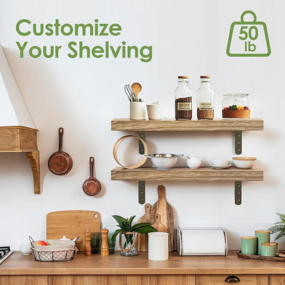 Towel Racks for Bathroom-Wall Mounted Floating Shelves for Wall Bathroom Bedroom Kitchen Living Room, Hanging Book Shelves Decor Bathroom Organizer, 16 inch Solid Wood, Carbonized Wood Color