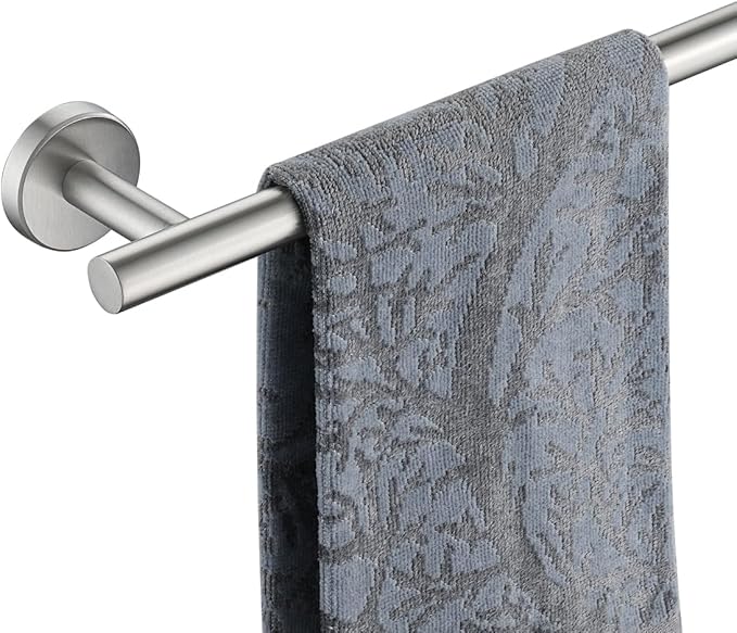 JQK Bath Towel Bar, 20.5 Inch 304 Stainless Steel Thicken 0.8mm Towel Rack Bathroom, Towel Holder Brushed Finished Wall Mount, Useable Length 18 Inch TB110L18-BN