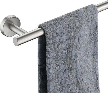 JQK Towel Bar Brushed Steel, 19 Inch 304 Stainless Steel Thicken 0.8mm Towel Rack Bathroom, Towel Holder Wall Mount, Useable Length 16 Inch TB110L16-BN