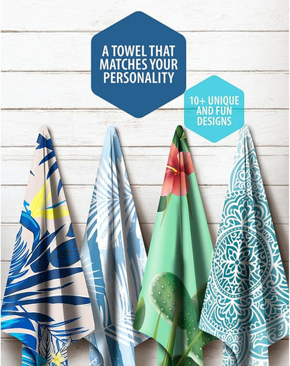 VENTURE 4TH Microfiber Beach Towel: Quick-Dry, Compact, Sand-Free, Absorbent, Sandproof and Lightweight - Perfect for Camping, Beach, and Roadtrips (Hibiscus Design | 35x78 inches)