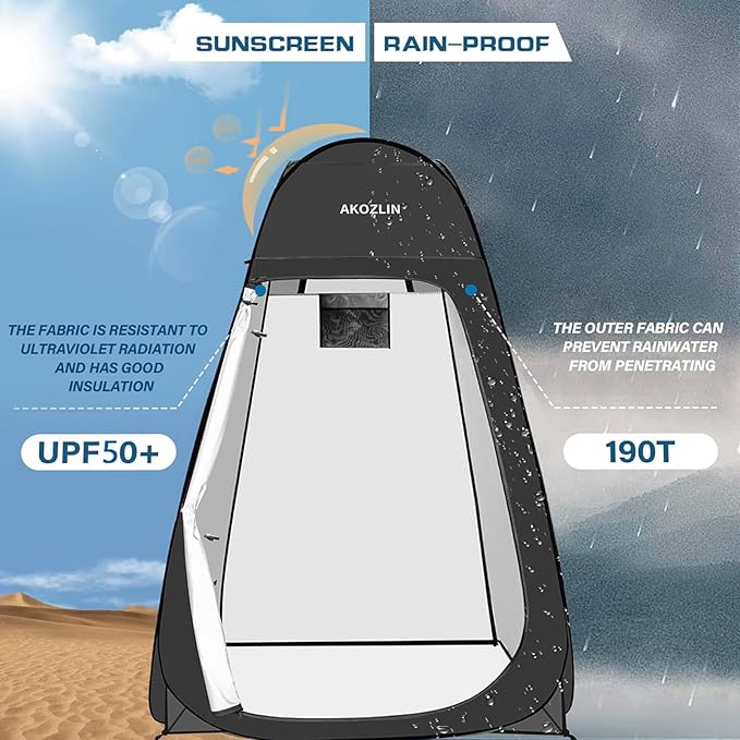 AKOZLIN Portable Pop Up Shower Tent Instant Privacy Dressing Changing Tent Outdoor Shower Room Camp Toilet Tent