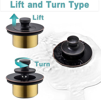 BESTILL Lift and Turn Bathtub Drain Bath Tub Trim Set Conversion Kit, Oil Rubbed Bronze