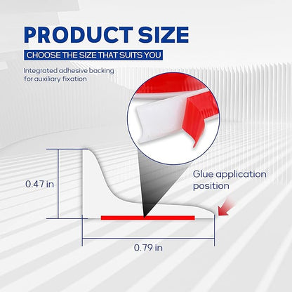 118 Inch Shower Threshold Water Dam Guard Included Silicone sealant,Transparent Self-Adhesive Silicone Shower Barrier Water Stopper Shower Door Bottom Seal Strip for Bathroom Kitchen Bathtub Sink