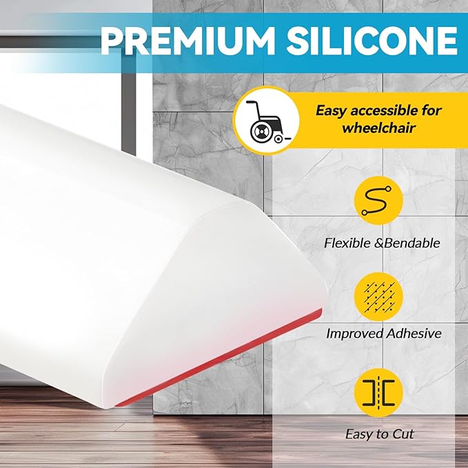 39'' Collapsible Shower Threshold Water Dam Shower Barrier Keeps Water Inside Threshold Dry and Wet Separation Retention System Suitable for Bathroom Kitchen Sink Bathtub