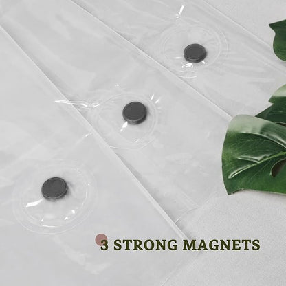 Barossa Design Extra Heavy Duty Shower Curtain Liner Thick - Soft Plastic Shower Liner Waterproof with Grommets & 3 Magnets, Clear, 72"x72"