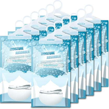 Moisture Absorbers Packets - Hanging Moisture Absorbers Dehumidifier Bags for Closet Bathroom Kitchen, Fragrance Free Humidity Absorber Packs, Removes Moisture & Odors, 12 Pack