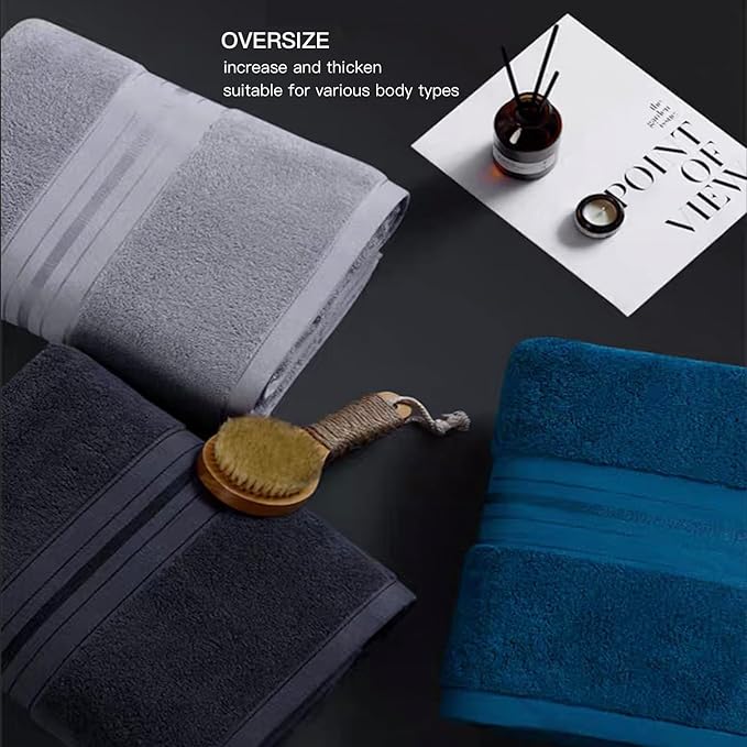 Bath Sheet,Oversized Bath Towel,Beach Towel, 40x73 inches, Extra Large,100% Luxury Cotton, Super Soft & Absorbent(Indigo Blue, Extral Large)
