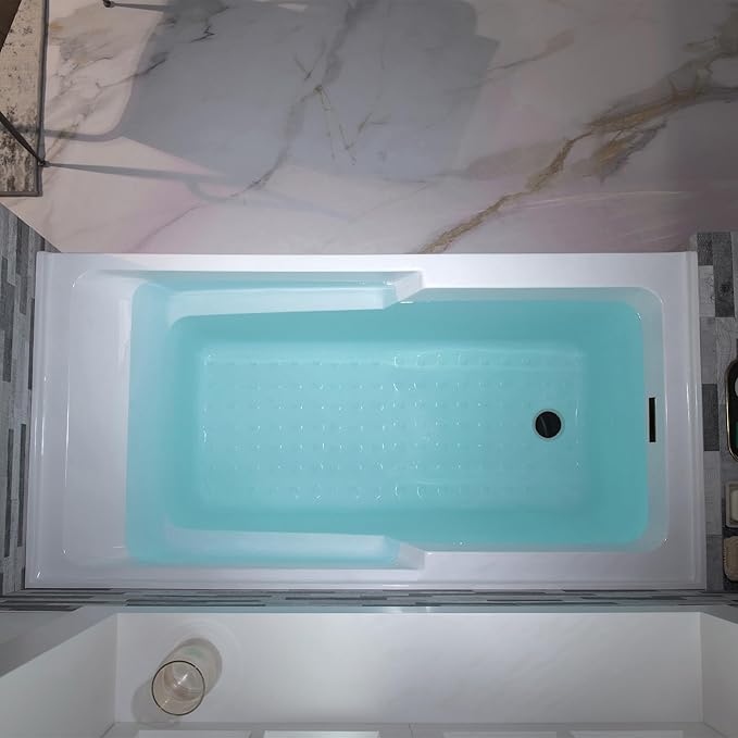 WOODBRIDGE 60" Acrylic Rectangular Alcove Soaking Bathtub in White with Left Drain, Oil Rubbed Bronze pop-UP Drain Included BA6030L