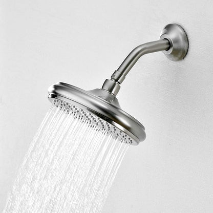 BESTILL Wall Mounted 6 Inch Shower Head Arm, Shower Arm and Flange Included, Brushed Nickel