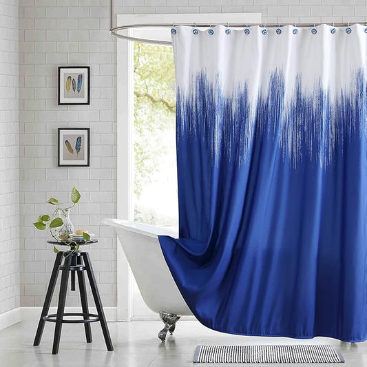 Blue Shower Curtain, Royal Blue Ombre Fabric Shower Curtains for Bathroom, Waterproof Bathroom Shower Curtains, 62" W x 72" H