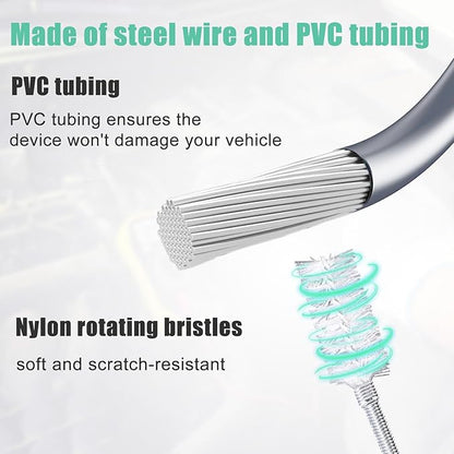 6pcs Auto Sunroof Drain Cleaning Tool, Include 5m/196.9in Long Tube Cleaner, Sponge, Syringe, Hose & Cleaning Brushes, Soft Pipe Cleaners for Car Wiper Sunroof Trunk Drains Hole