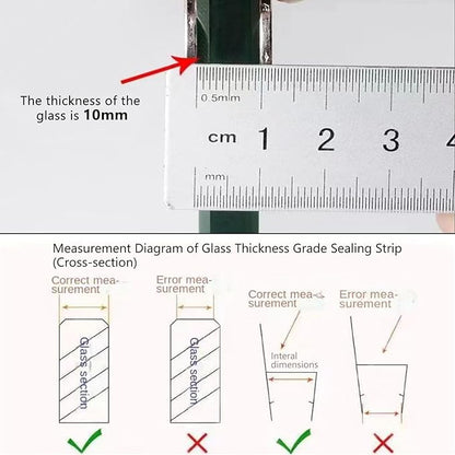 Frameless Soft Shower Door Sweep Seal Drip Rail, Glass Shower Silicone Door Seal Strip,Weatherproof Silicone Seal Fit for Glass (U Type, 8mm (5/16"))