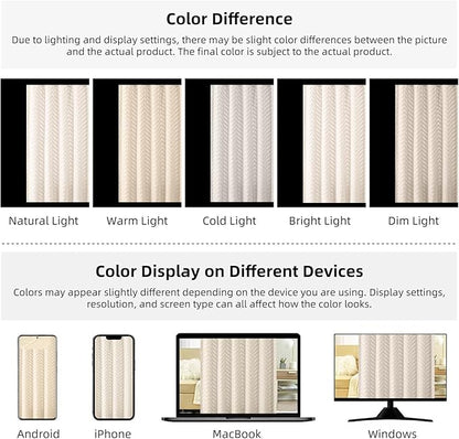 84 Inches Extra Long Beige Shower Curtain Boho Neutral Tufted Chevron Textured Striped Minimalist Shower Curtains for Bathroom