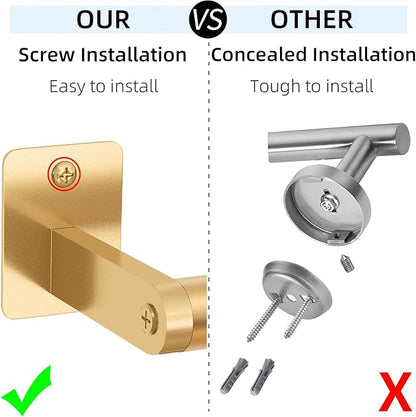 Bathroom Towel Bar, 24 Inch Towel Racks for Bathroom Wall Mounted, Heavy Duty Bath Hand Towel Holder Organizer, Modern Home Decor Towel Rod Bathroom Hardware Accessories, Gold