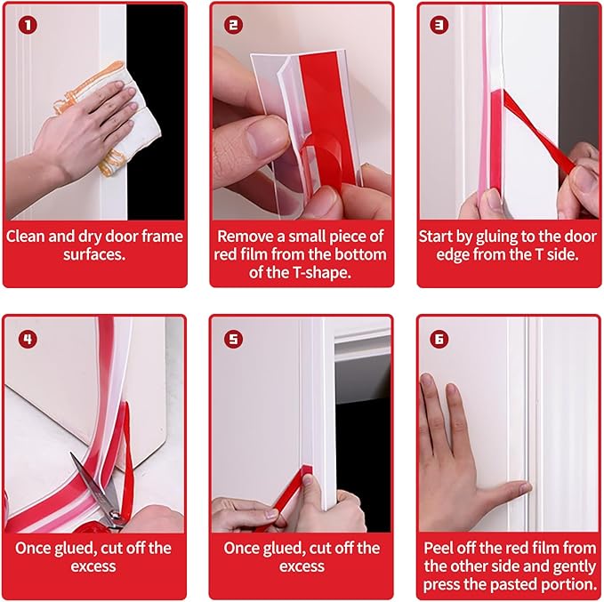 9.8Ft T-Shaped Clear Weather Stripping Door Seal, Door Draft Stopper Silicone Seal Strip, Weather Stripping for Shower Glass Gaps