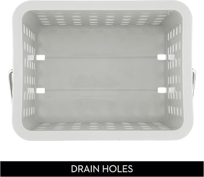 iDesign Plastic Handle-Portable Shower Caddy-Set of 3-Light Gray Basket