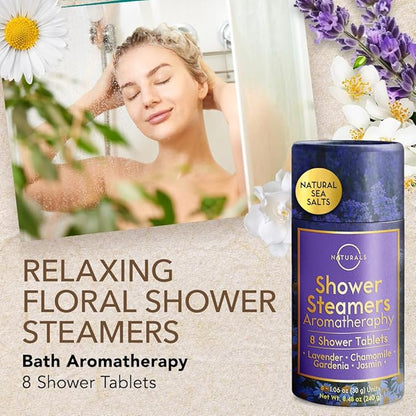 Shower Steamers Aromatherapy - Birthday Gifts for Women and Men - Shower Bombs Aromatherapy, Spa Day Essentials, Relaxation Spa Gifts - Self Care Stocking Stuffers (Lavender 8 Count)