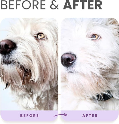 Lillian Ruff PRO Formula Ultra Brightening Dog Shampoo - Professional Whitening & Long-Lasting Odor Eliminator - Removes Stains & Discoloration, Dry Skin & Itch Relief with Aloe & Provitamin B5 (16oz)