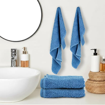 24 Pack Navy Blue Hand Towel 100% Cotton Spa Towel – 16x26 inches Highly Absorbable Facial Towels Gym, Hair Towel and Face Towel Bulk Small Towels (Not Bleach Proof)