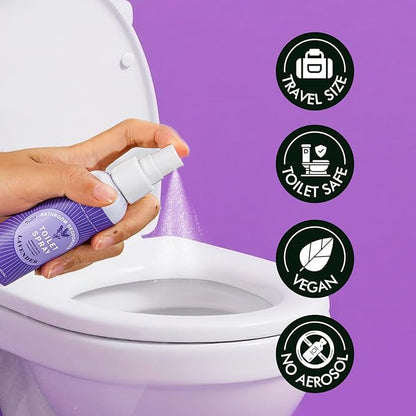 Toilet Spray Travel Size Lavender, Air Freshener Bathroom Spray, Up to 240 Uses, 2 Pack