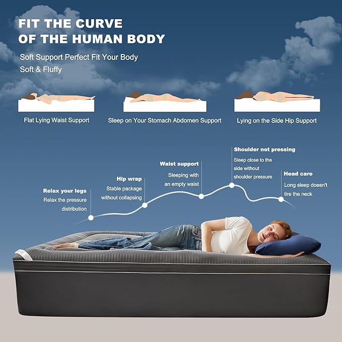 BEDLORE Twin XL Mattress Topper, Thick Pillow Top Pad for Back Pain Relief, Cooling Soft Mattress Cover with Deep Pockets 6-15 inch