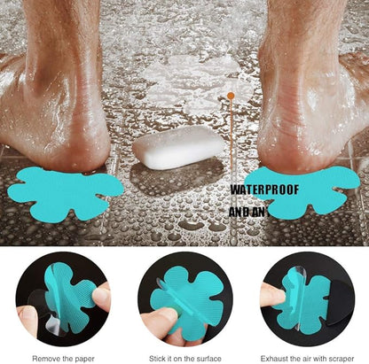 Bathtub Stickers Non-Slip, 24PCS Safety Shower Treads Adhesive Appliques with Premium Scrape (Blue)