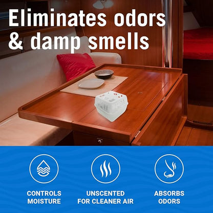 Refillable Moisture Absorber Bucket with Dehumidifier Refill Pack Moisture Absorbers for Closet Storage, Controls Water, Humidity, Odors, and for Basement, Home, Boat, Room, RV, and Car Use