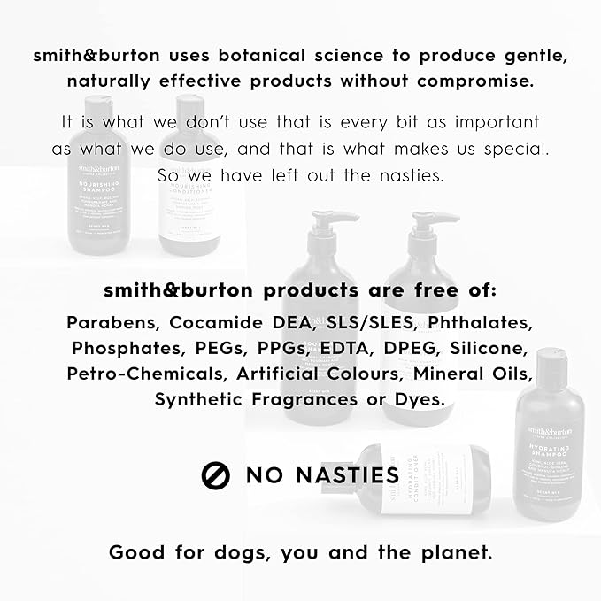 smith&burton Hydrating Dog & Cat Shampoo And Conditioner Duo Set, Natural Moisturizing Coat Care That Replenishes, Softens And Enhances Silky Smooth Shine, Scent No.1, 8.4 Fl oz / 250ml Each