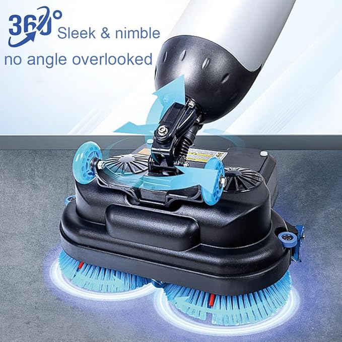 Professional-Grade Mini Floor Scrubber Ultra-Compact & Portable Cordless Design 90-120 Min Battery 16.9" Wide Cleaning for Home, Office, Bathrooms & Small Commercial Spaces, Tile & Sealed Floors