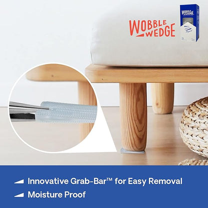 The Original Wobble Wedge Rigid Plastic Shims-MADE IN USA - Heavy-Duty Leveling Wedges for Furniture, Tables, Toilets, Home Improvement & Work Projects-Transparent Plastic Shim, Leveling Feet, 75 Pack