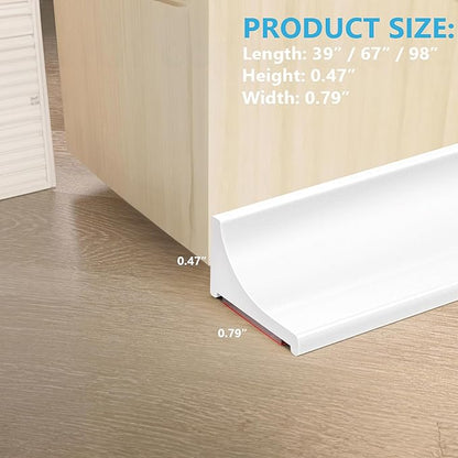 98Inch Shower Threshold Water Dam, Self-Adhesive Silicone Shower Barrier Water Stopper Shower Door Bottom Seal Strip Shower Splash Guard for Bathroom Kitchen Bathtub